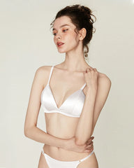 Silk Wireless Bra and V String Thong Set