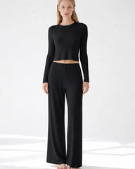 Silk Blend Jersey Long Sleeve Pajama Set
