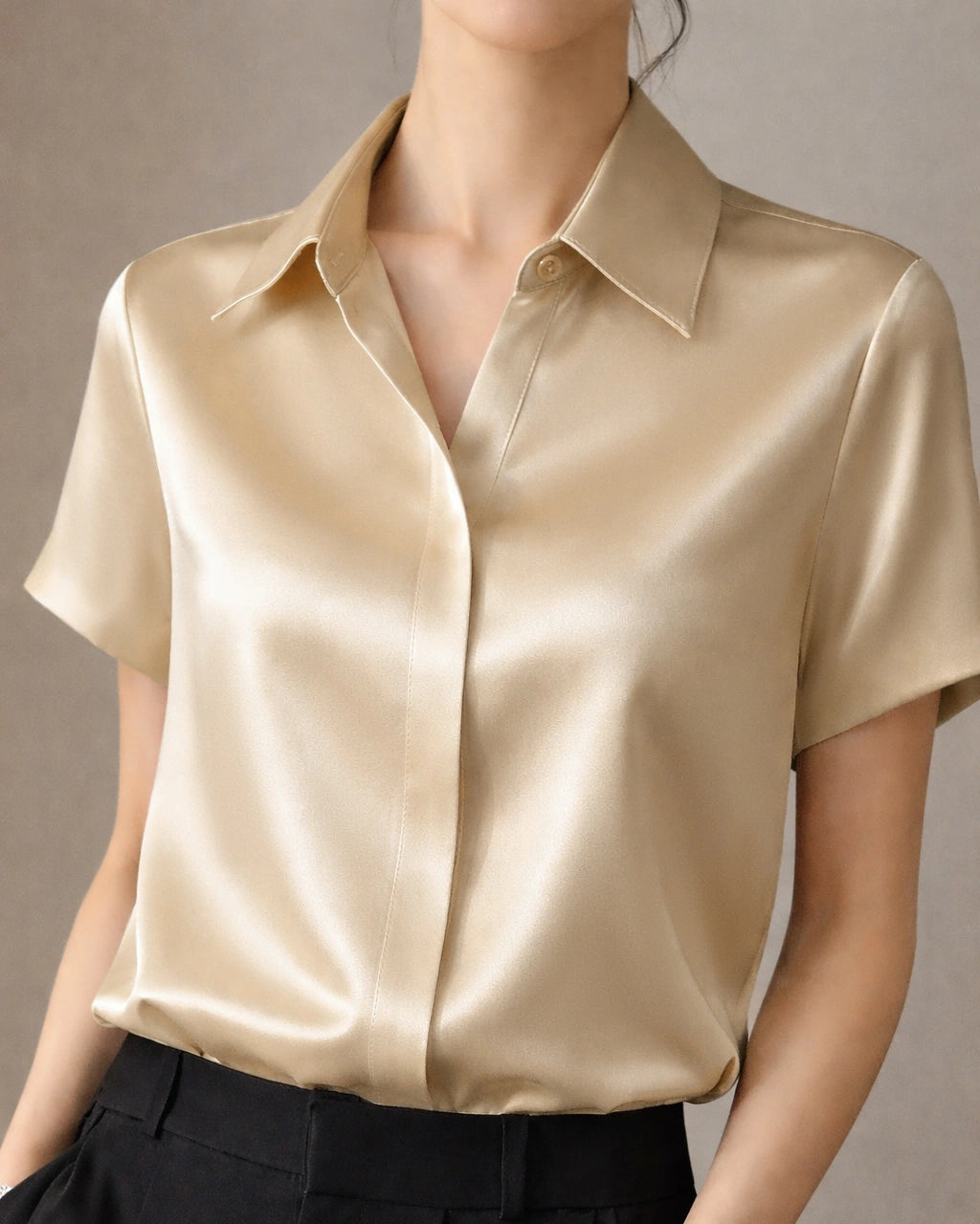 Classic Concealed Silk Shirt