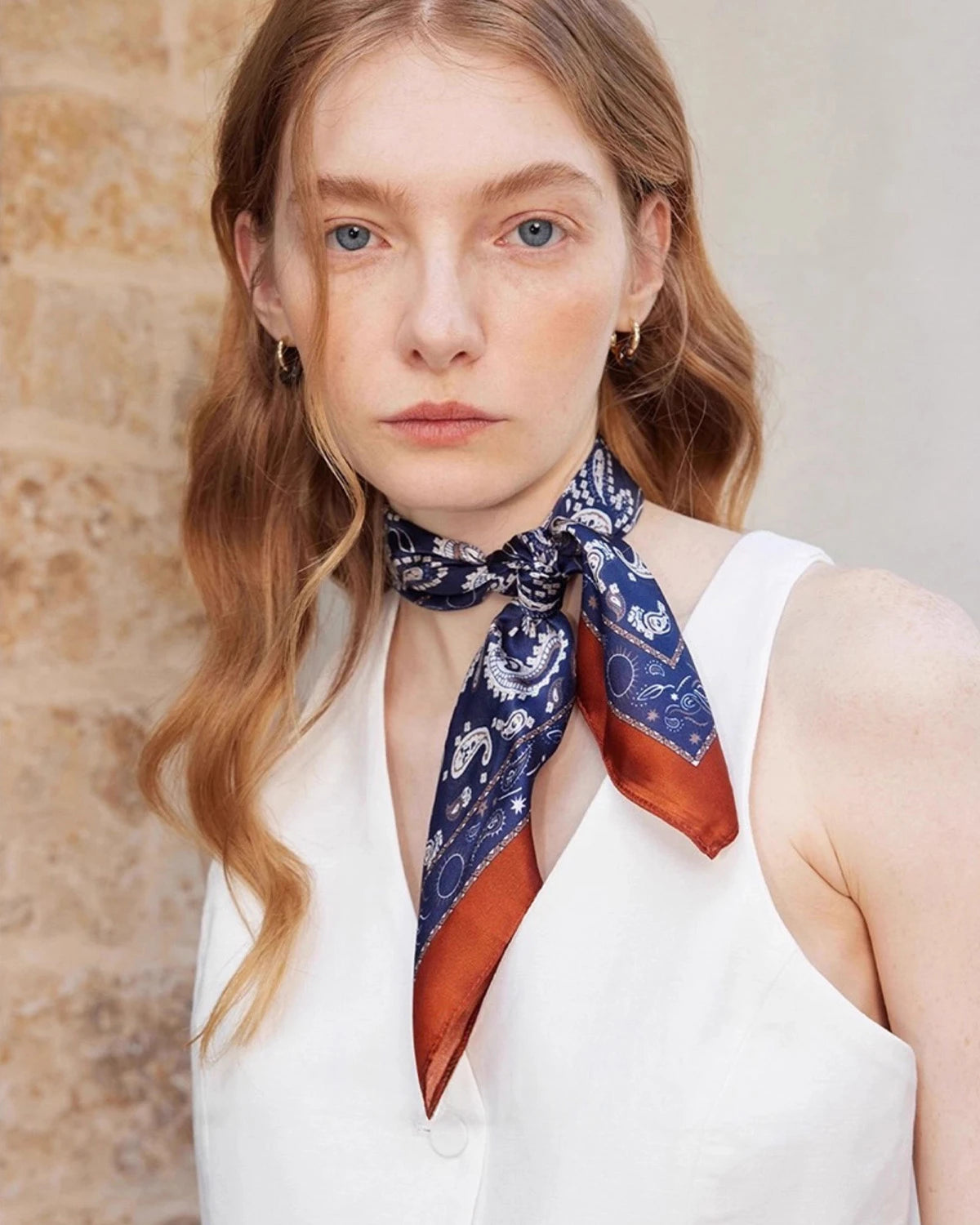 Unisex Paisley Silk Scarf 53x53cm