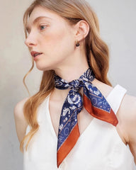 Unisex Paisley Silk Scarf 53x53cm