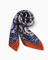 Unisex Paisley Silk Scarf 53x53cm