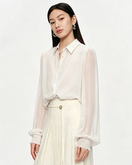 Silk Chiffon Layered Bodice Blouse