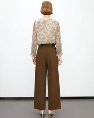 Rose Sketch Floral Silk Blouse