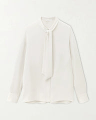 Silk Bow Tie Long Sleeve Blouse