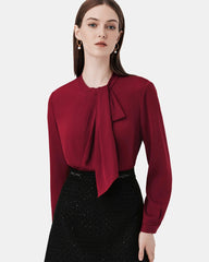 Silk Tie Neck Blouse for Women