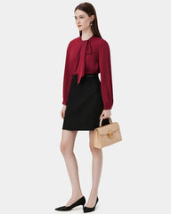 Silk Tie Neck Blouse for Women