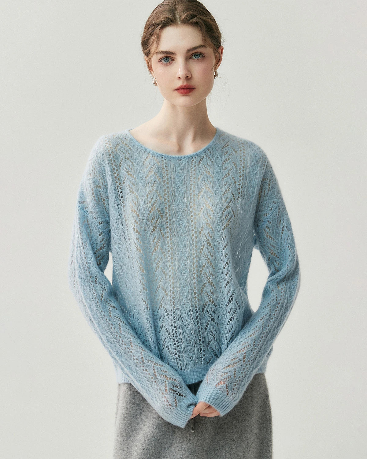 Silk-Cashmere Blend Crew Neck Pullover Sweater - DAISYSILK UK