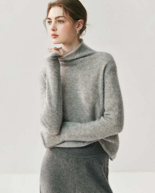 Silk-Cashmere Long Sleeve Turtleneck Sweater - DAISYSILK UK