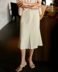 30 Momme Silk Mermaid Midi Skirt with Slit