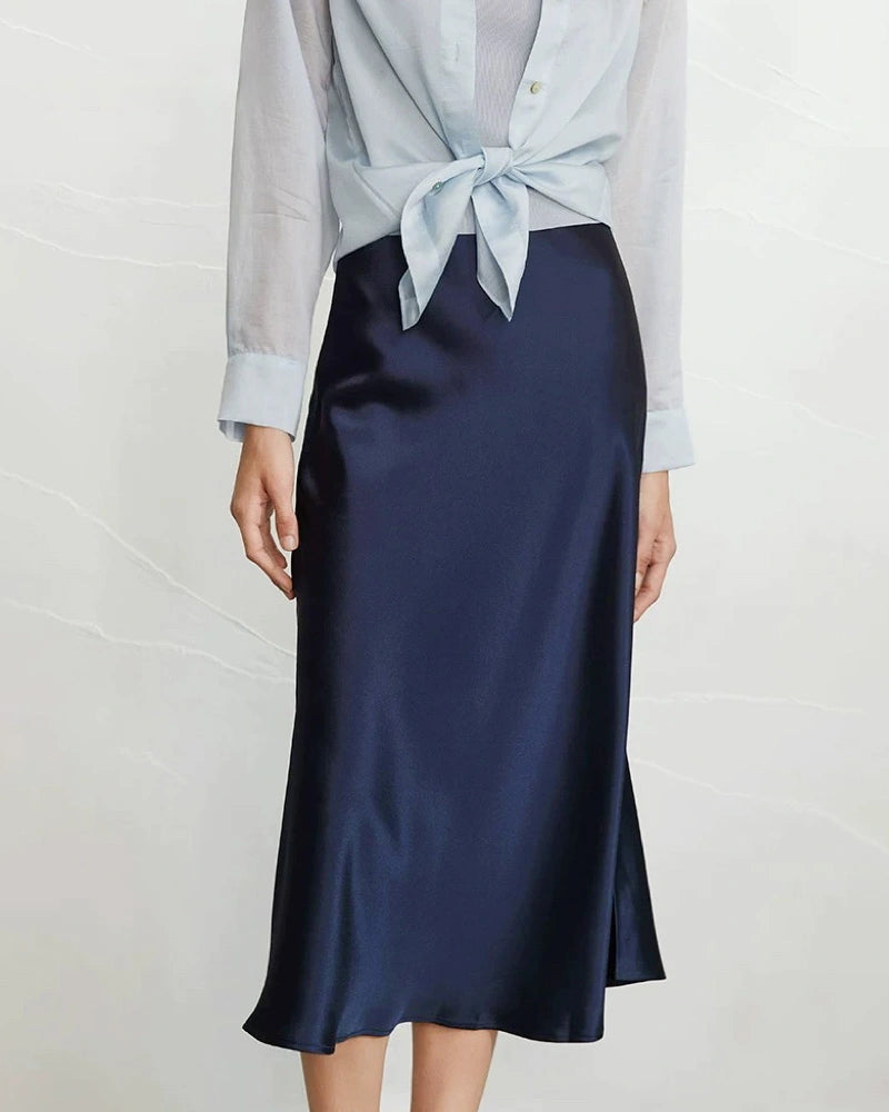 Elegant Knee-Length Silk Skirt - DAISYSILK UK