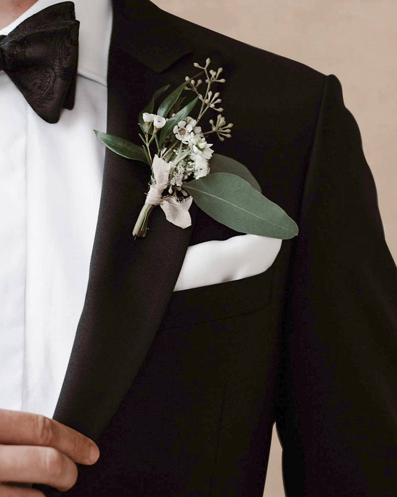 Washable Silk Pocket Square for Suits, White