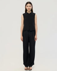 18 Momme Silk Button Front Sleeveless Shell Top