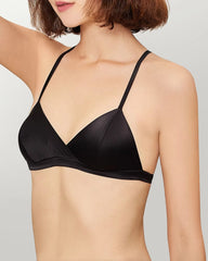 Silk Triangle Bralette and V String Panty Set