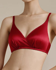 Silk Wireless Triangle Bralette for Women