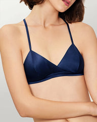 Silk Triangle Bralette and V String Panty Set