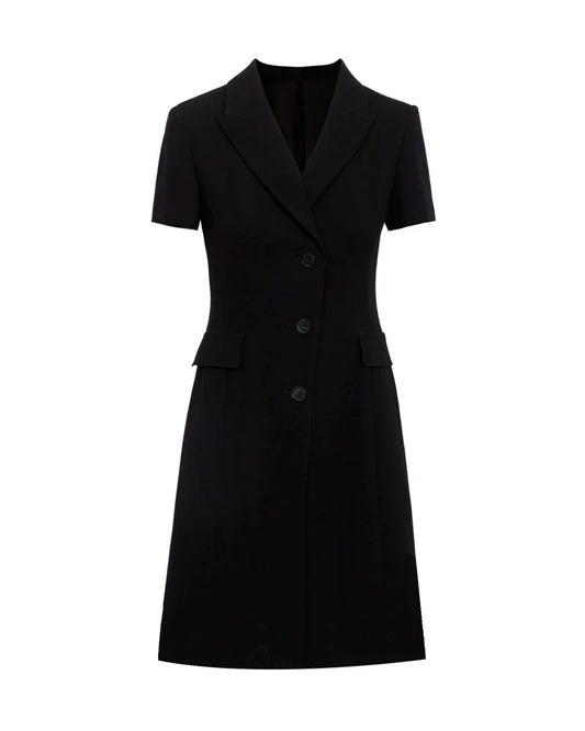 Triacetate A-Line Blazer Dress with Silk Lining