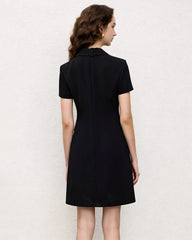 Triacetate A-Line Blazer Dress with Silk Lining