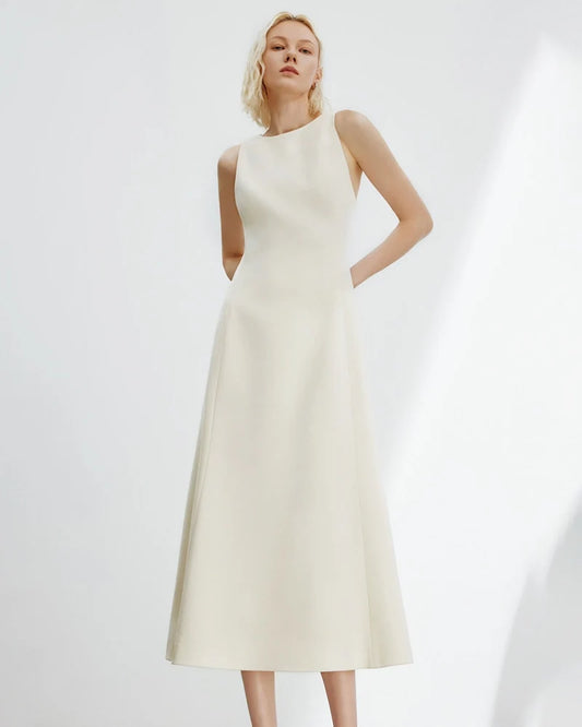 Triacetate Sleeveless A-Line Maxi Dress