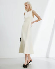 Triacetate Sleeveless A-Line Maxi Dress
