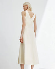 Triacetate Sleeveless A-Line Maxi Dress