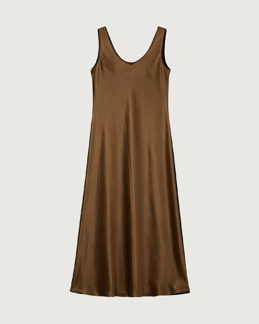Triacetate Bias Cut Sleeveless Maxi Dress