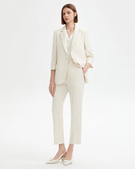 Triacetate Blazer and Ankle Pants Suit Set