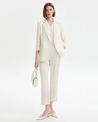 Triacetate Blazer and Ankle Pants Suit Set