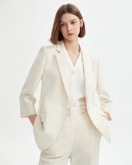 Triacetate Blazer and Ankle Pants Suit Set