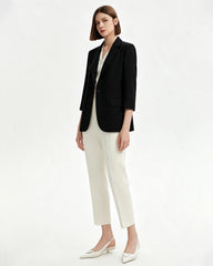 Triacetate Blazer and Ankle Pants Suit Set