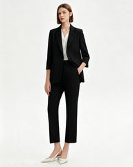 Triacetate Blazer and Ankle Pants Suit Set