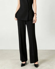 Triacetate Tailored Blazer Vest and Wide-Leg Trousers