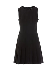 Triacetate Pleated Flare Mini Dress