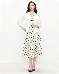 Triacetate Peplum Blazer with Silk Lining