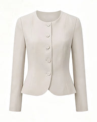 Triacetate Silk Lined Sculpting Peplum Jacket