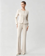 Triacetate Silk Lined Sculpting Peplum Jacket
