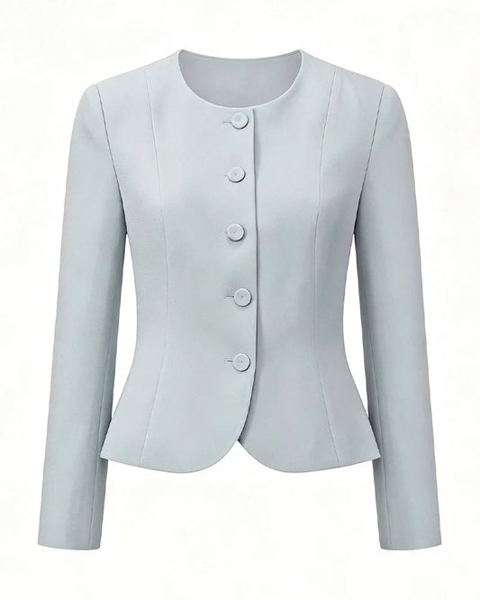 Triacetate Silk Lined Sculpting Peplum Jacket