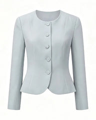 Triacetate Silk Lined Sculpting Peplum Jacket