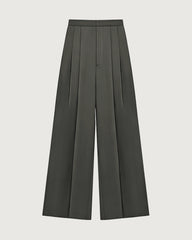 Triacetate Pleated Straight Leg Pants