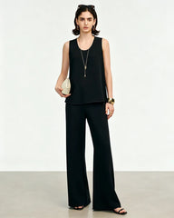 Triacetate Relaxed Fit Crew Neck Tank Top