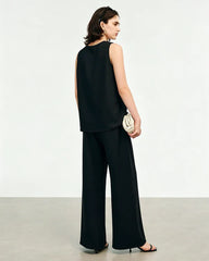 Triacetate Relaxed Fit Crew Neck Tank Top