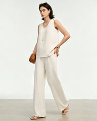 Triacetate Relaxed Fit Crew Neck Tank Top