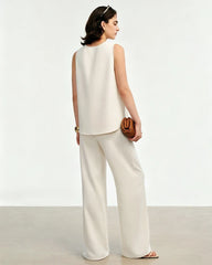 Triacetate Relaxed Fit Crew Neck Tank Top