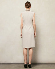 Triacetate Sweetheart Neck Sheath Midi Dress