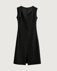 Triacetate Sweetheart Neck Sheath Midi Dress