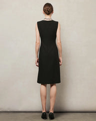 Triacetate Sweetheart Neck Sheath Midi Dress