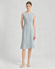 Triacetate Midi Dress with Asymmetric Hem