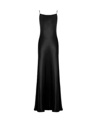 Triacetate Strap Maxi Slip Dress with Silk Lining