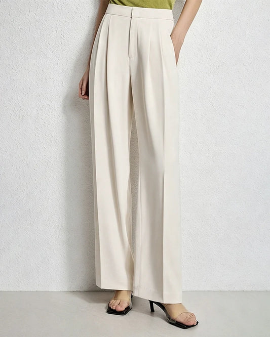 Triacetate Silk Lined Straight Leg Pants