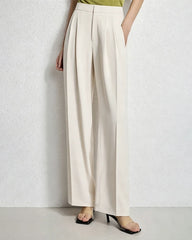 Triacetate Silk Lined Straight Leg Pants